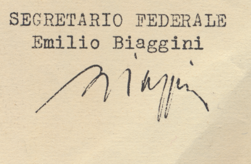 Emilio Biaggini, 1936