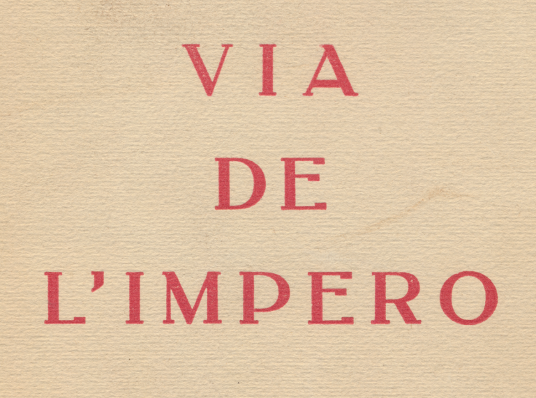 Via de l’Impero, 1933