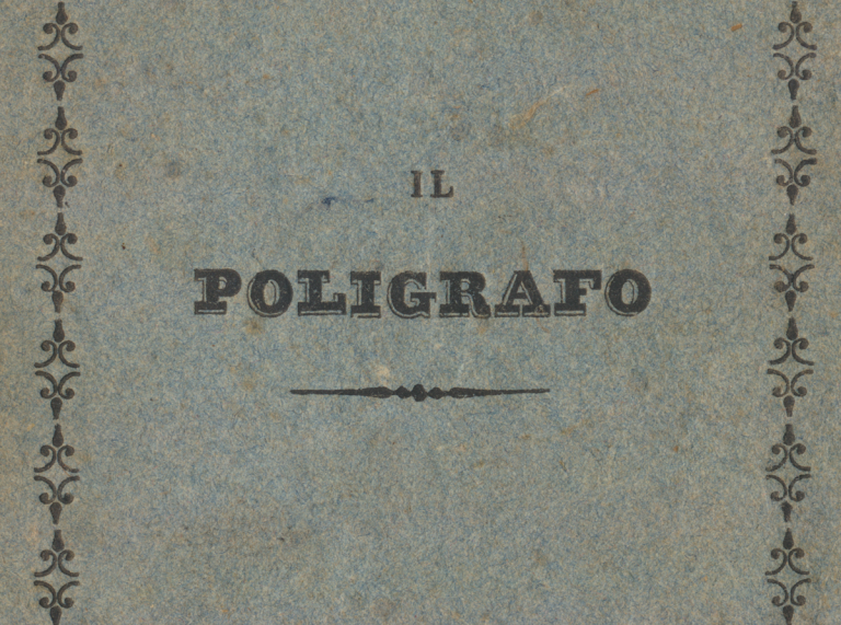 Gregorio Gasparoli. Il Poligrafo. 1841