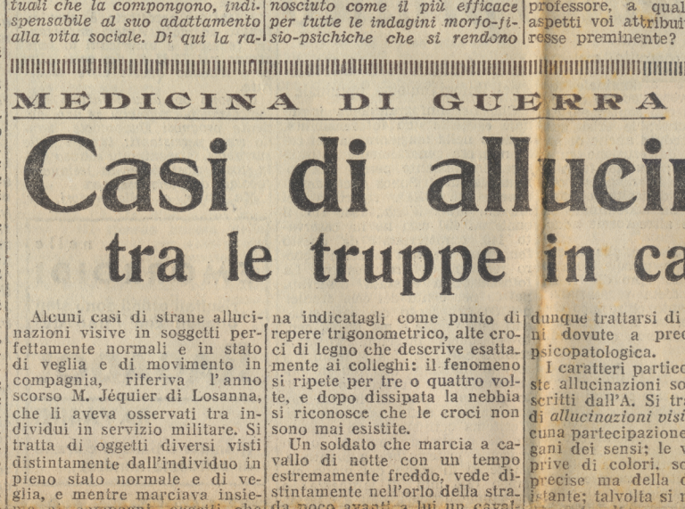 Casi di allucinazione tra le truppe in campagna. 1942