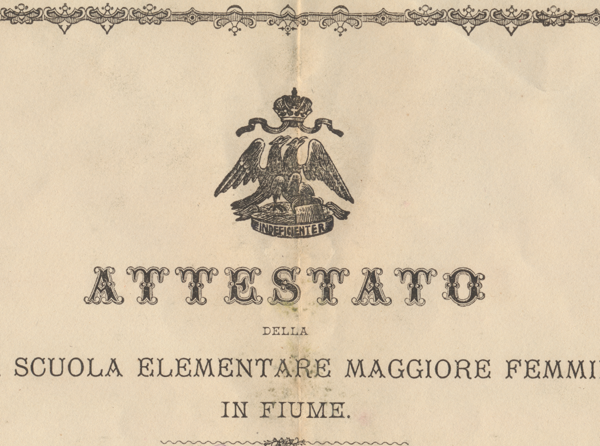 D’Ancona Natalina, attestato, 1881