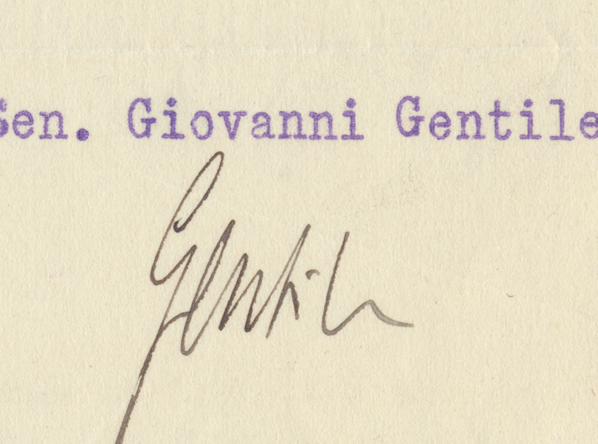 Giovanni Gentile. 1 – 1937