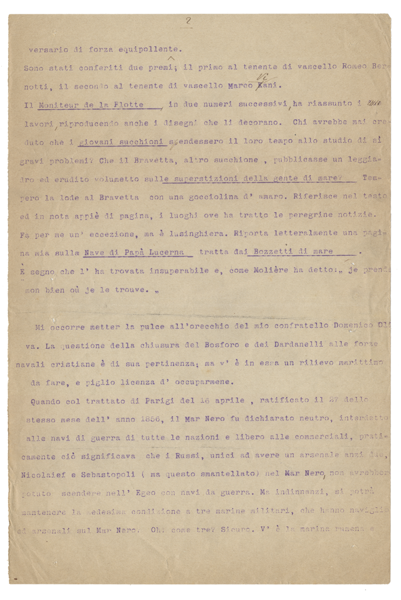 Augusto Vittorio Vecchi, Cronaca Marina, 1908