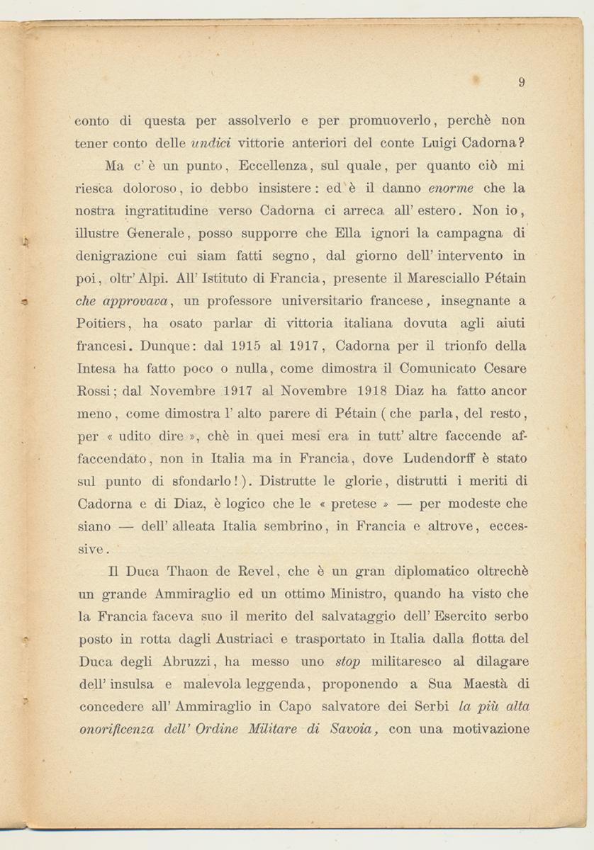 PER IL GENERALE D'ARMATA LUIGI CADORNA. Alberto Lumbroso. 1924