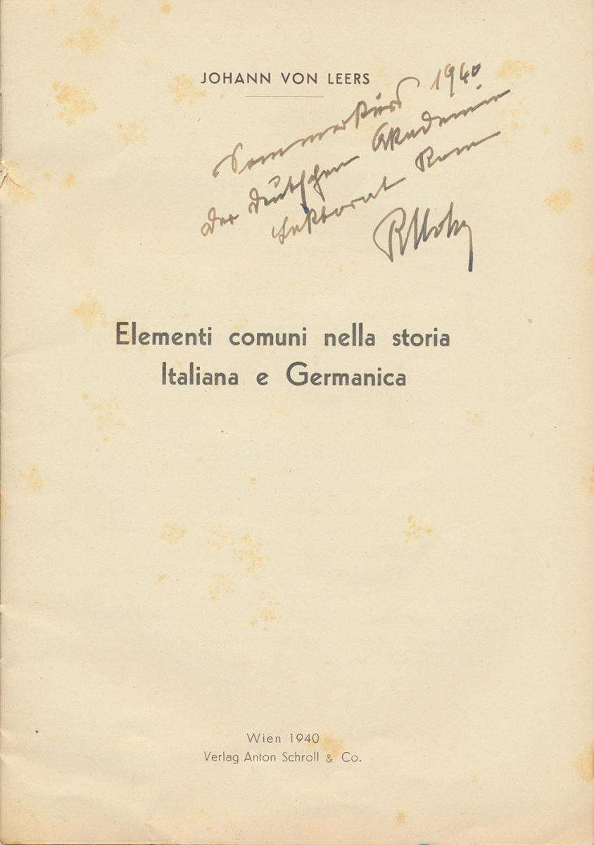 Elementi comuni nella storia Italiana e Germanica, 1940