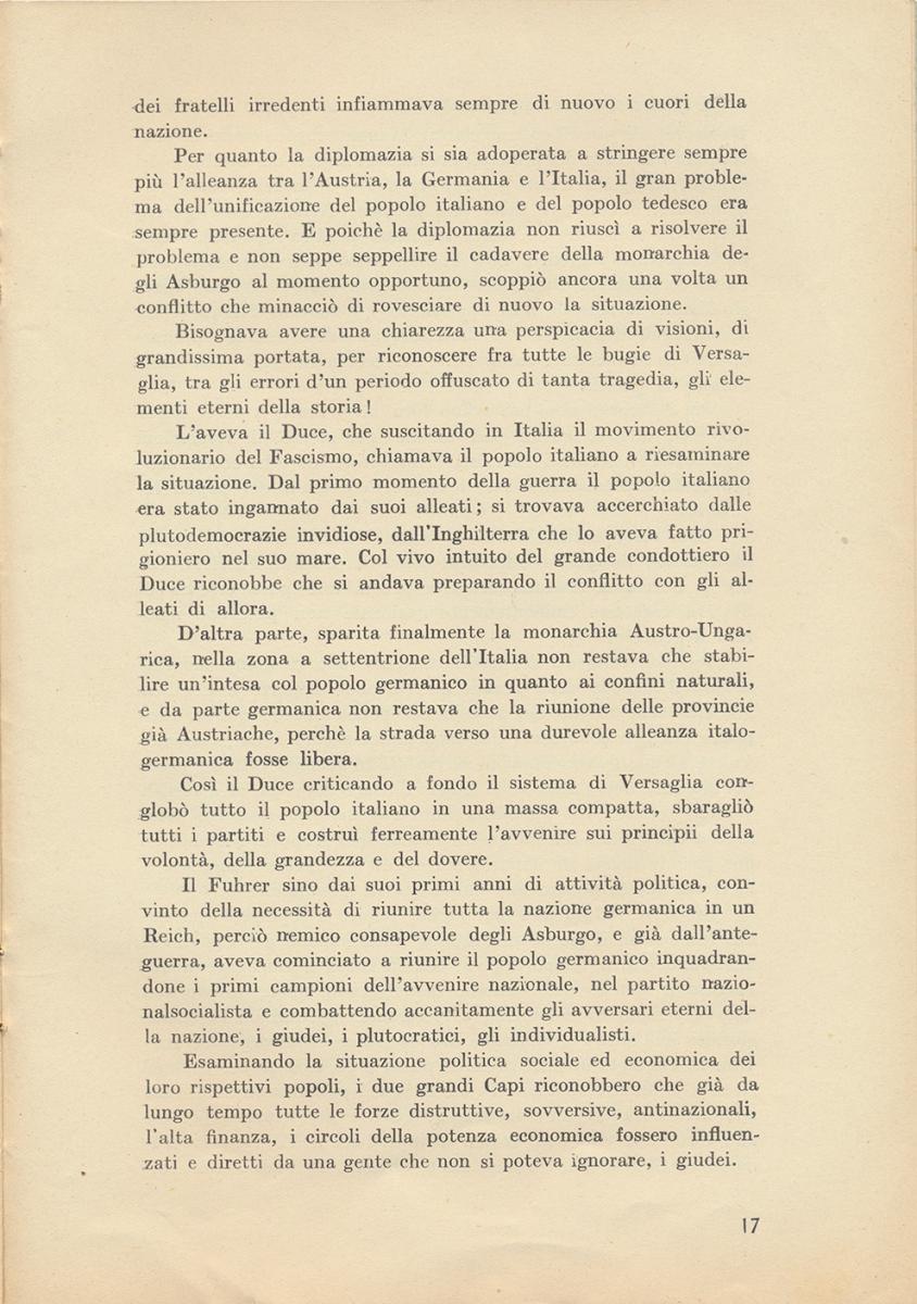 Elementi comuni nella storia Italiana e Germanica, 1940