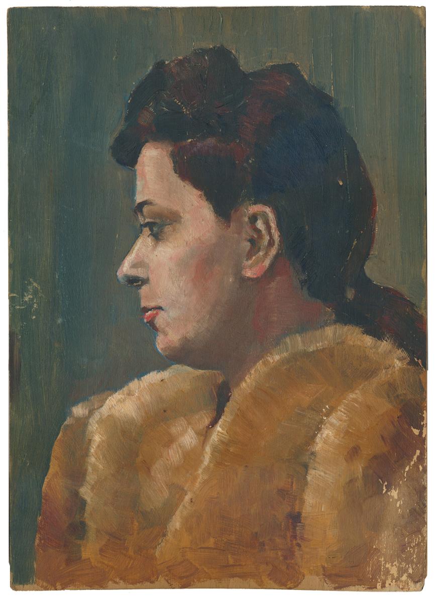 Ritratto femminile. Olio su tavola. Enrico D'Ancona, 1940