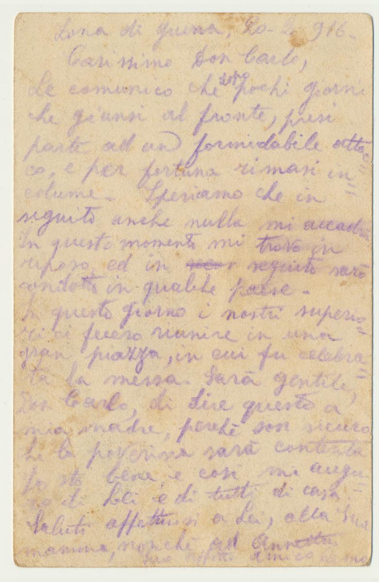Remo Galli, Zona di Guerra, 20  2 1916 